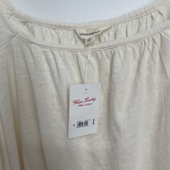 Lucky Brand Top Womens XL Embroidered Shirt Square Neck Boho Western Cottagecore - Picture 4 of 8